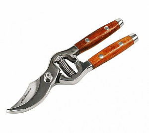 Nůžky zahradnické s dřevěnou rukojetí, NEREZ čelisti, 210mm, EXTOL PREMIUM