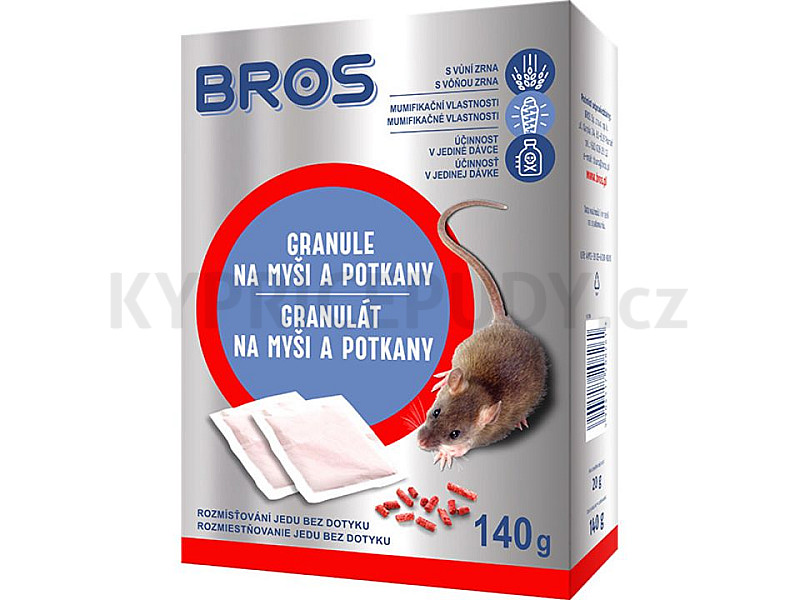 Bros - granule na myši a potkany 140 g